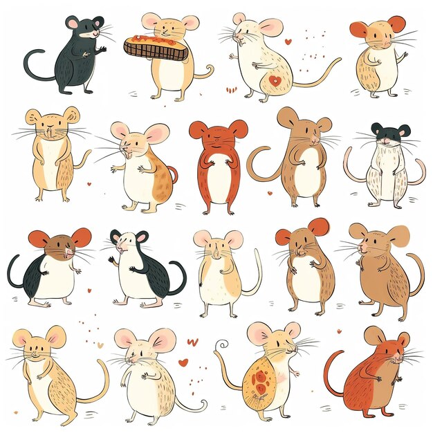 Photo little mouse character illustration