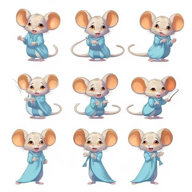 Photo little mouse character illustration