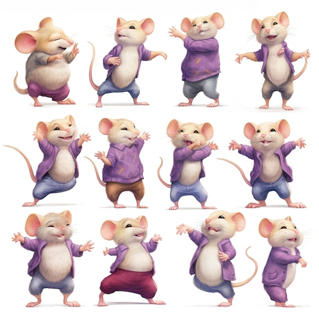 Photo little mouse character illustration