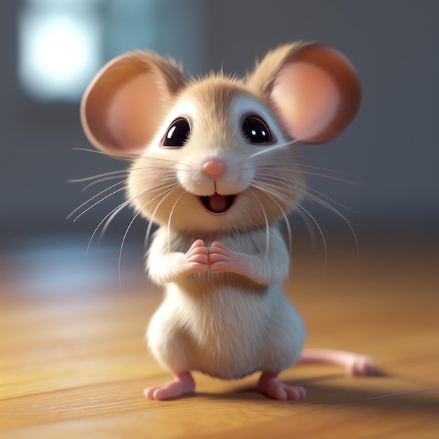 Photo little mouse character