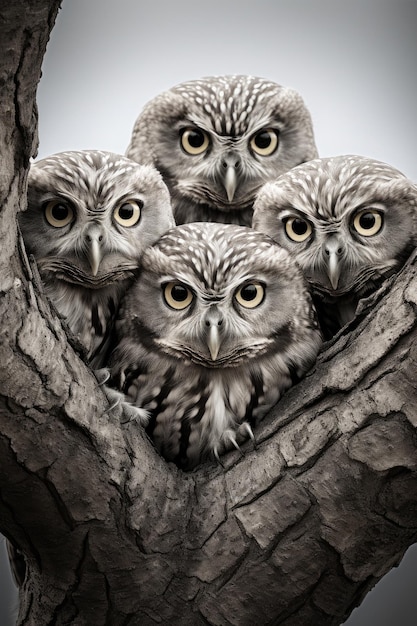 little owl in a tree