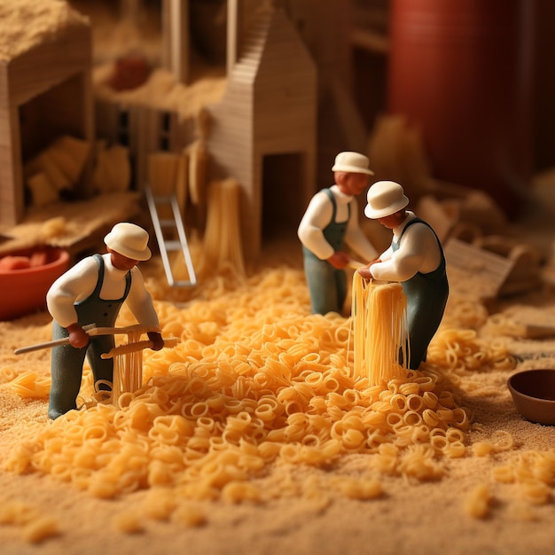 little people cooking pasta