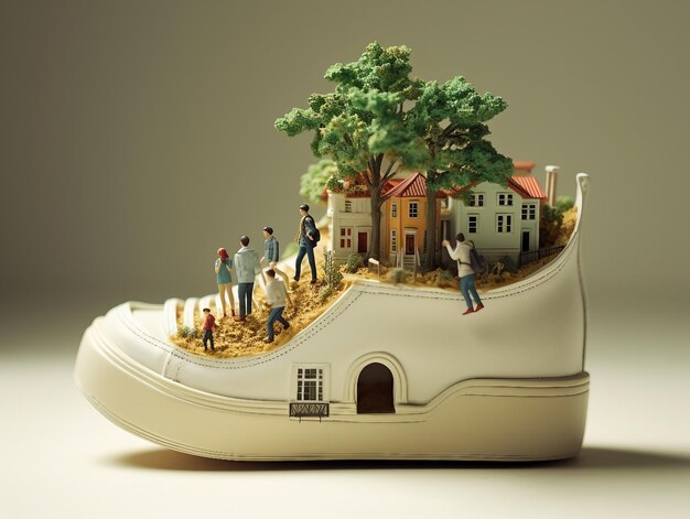 Little people living in shoes