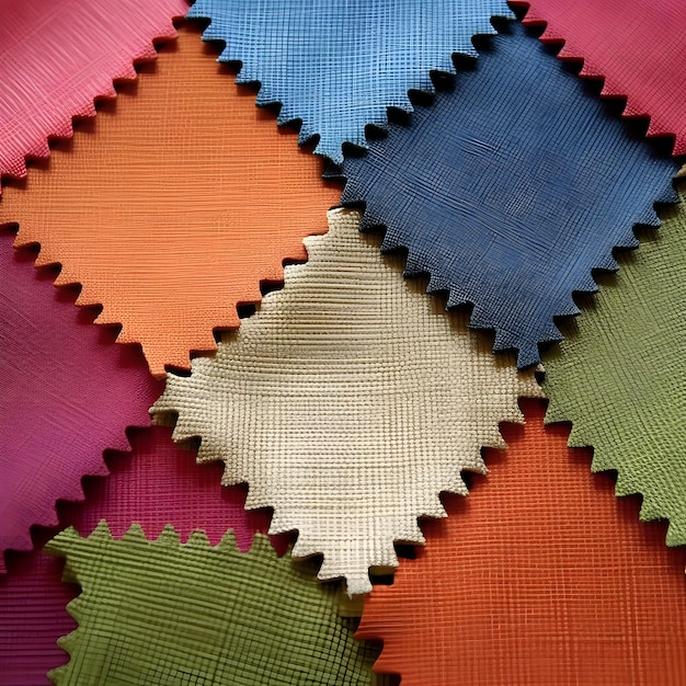 Little pieces of colorful fabric close up