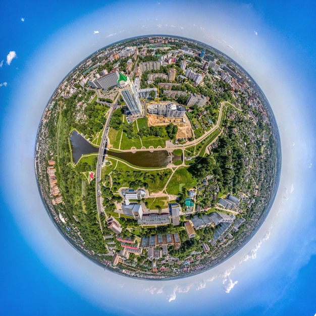 Little planet with urban development