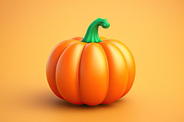 Photo little pumpkin 3d icon isolated on bright studio background