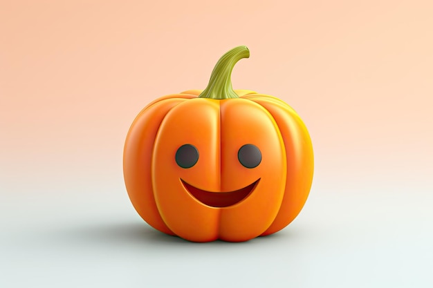 Little pumpkin 3d icon isolated on bright studio background