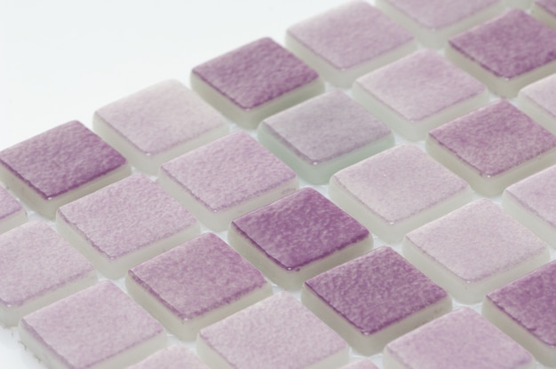 Little purple ceramic tile, macro shooting, majolica. for the catalog