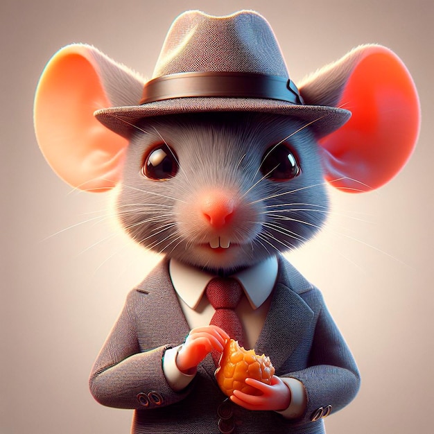 little rat in business suit digital art 3d rendering