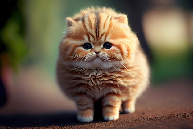 Little red fat kitten Generative AI