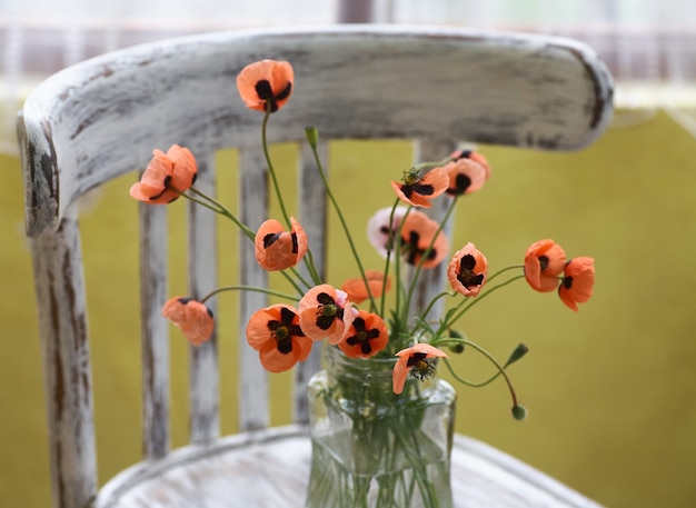 A little red poppies bouquet