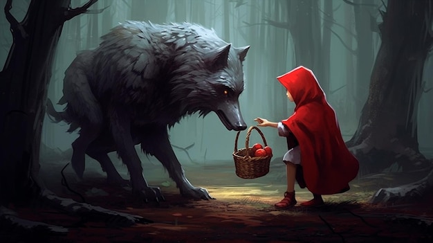 Little Red Riding Hood and Wolf character