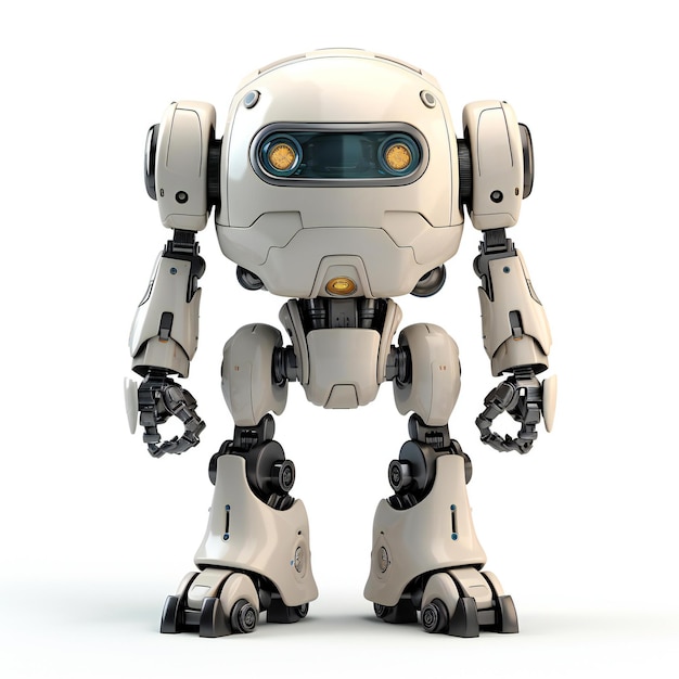 A little robot isolated on a white background