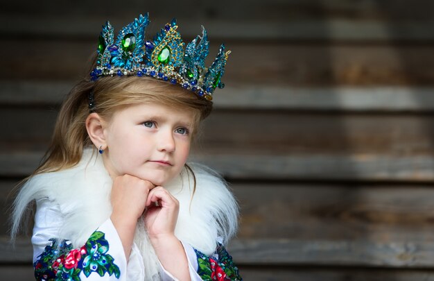 A little russian queen. the girl in the crown. queen.