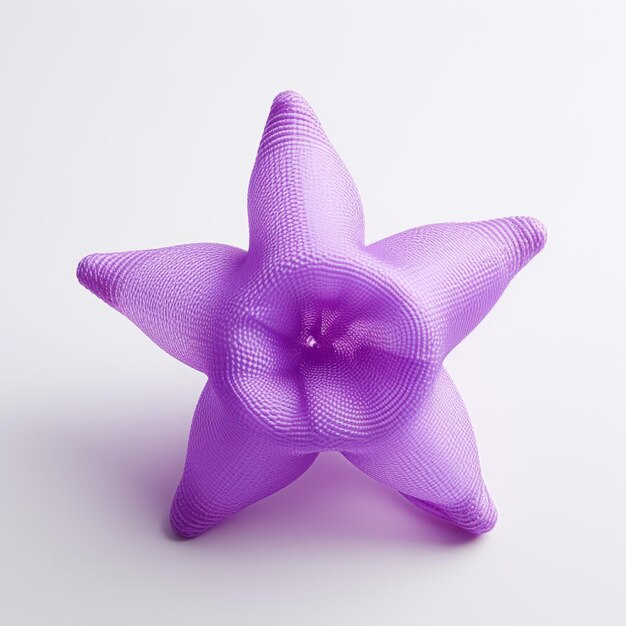 Photo little star 3d printed purple flower in soft sculpture style