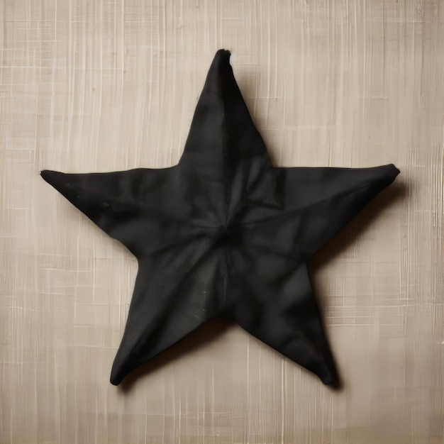 Маленькая игральная и темная звезда вдохновленная таксидермией Черная звезда на коричневой ткани