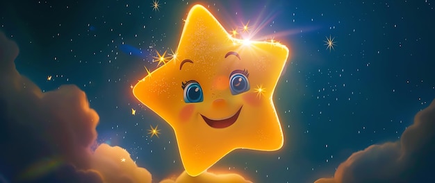 Photo little star in the sky ai generated