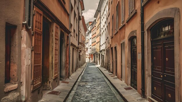 Little street in old lyon france