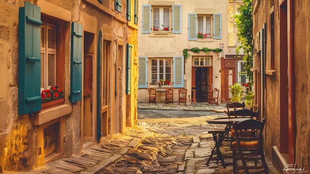 Photo little street in old lyon france