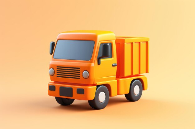 Photo little truck 3d render shipping delivery icon isolated on clean studio background