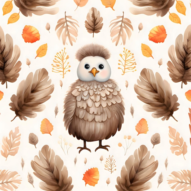 Little turkey leaves as abstract background wallpaper banner texture design with pattern vector White colors