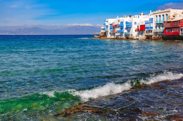 Piccola venezia sull'isola di mykonos, grecia