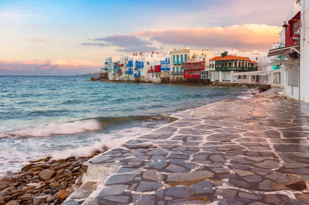 Little Venice on island Mykonos, Greece