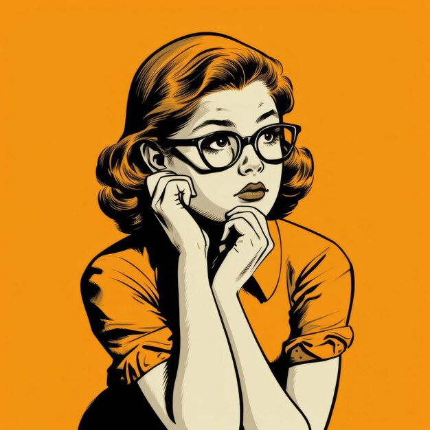 Premium AI Image Little White Girl In Thinking And Doubts Vintage premium-ai-image-little-white-girl-in-thinking-and-doubts-vintage