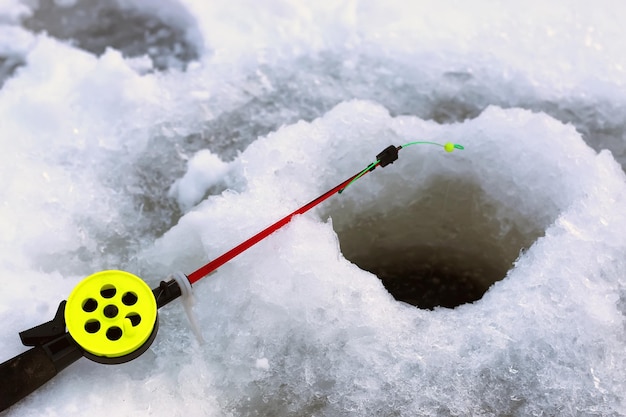 Little winter fishing rod ice