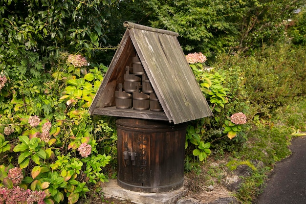 Photo little wood construction at magome juku town along the nakasendo trail in kiso valley japan