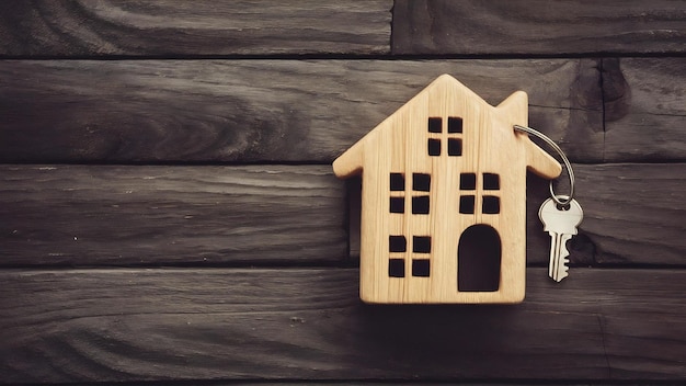 Little wooden house with keys