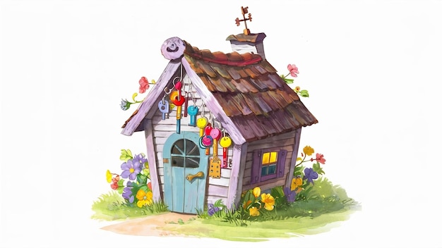 Little wooden house with keys