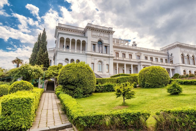 Livadia Palace with a beautiful landscaped garden in Crimea