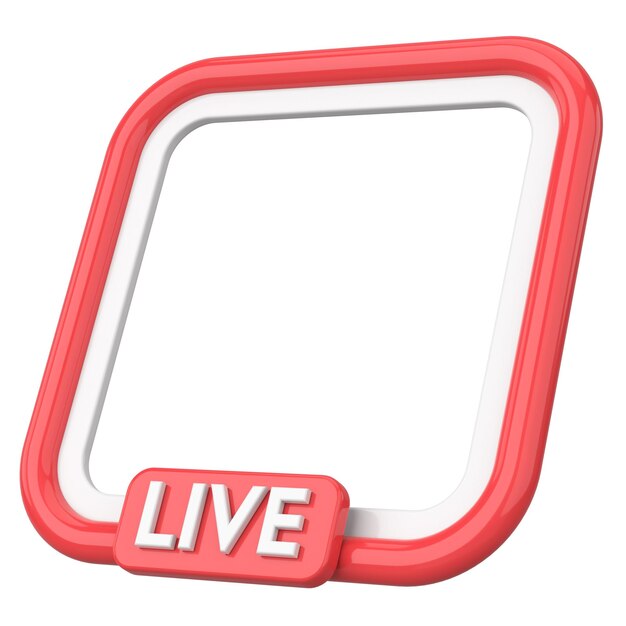 Live frame Live streaming 3D illustration