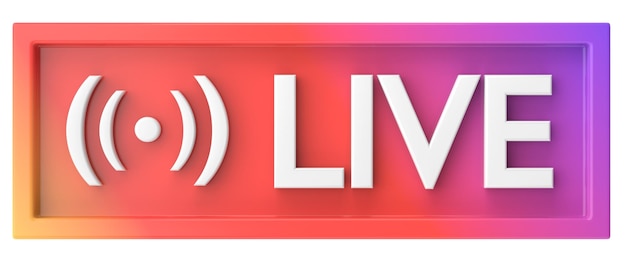 Live icon Live streaming 3D illustration