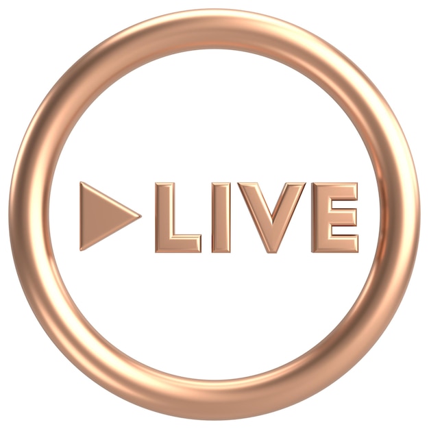 Live-knop Live-streaming 3D-illustratie