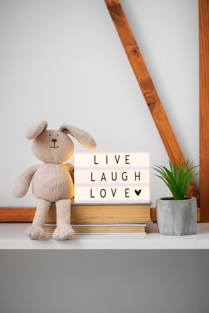 Foto live lach liefdesbericht op lightbox