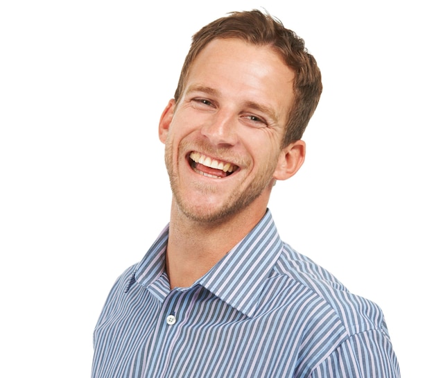 Live for the laughter Studio portrait of a handsome young man posing against a white background