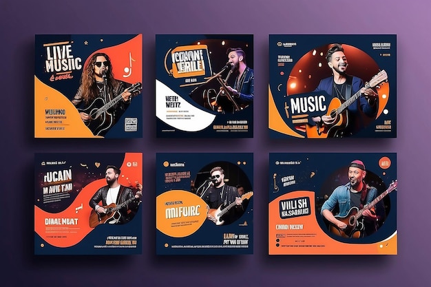 live music concert banner template for social media post flyer and web banner