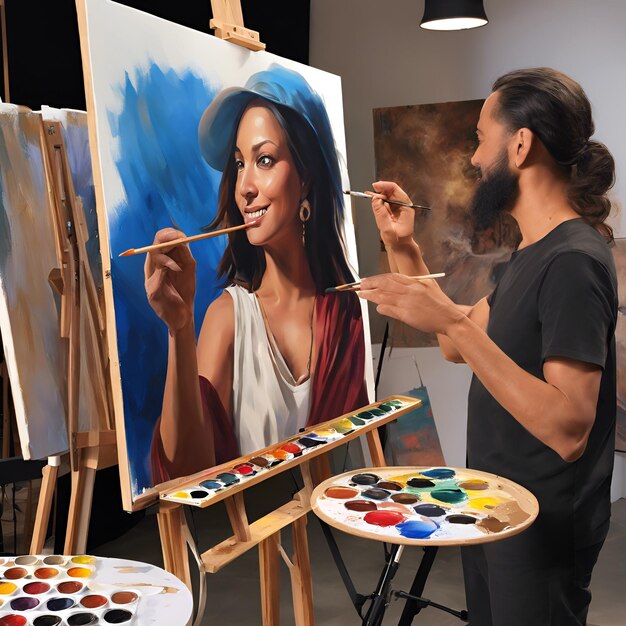 Live stream painting sessions connecting artists with audiences worldwide