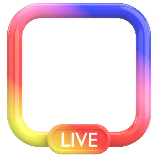 Live streaming frame 3D illustration