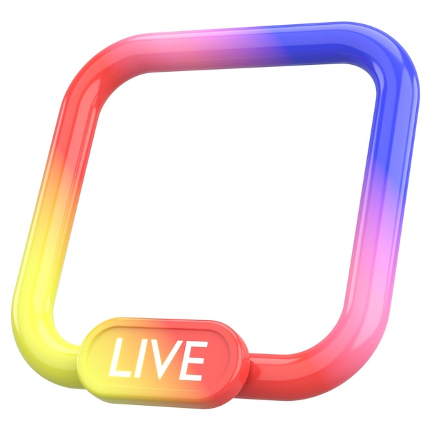 Live streaming frame 3D illustration