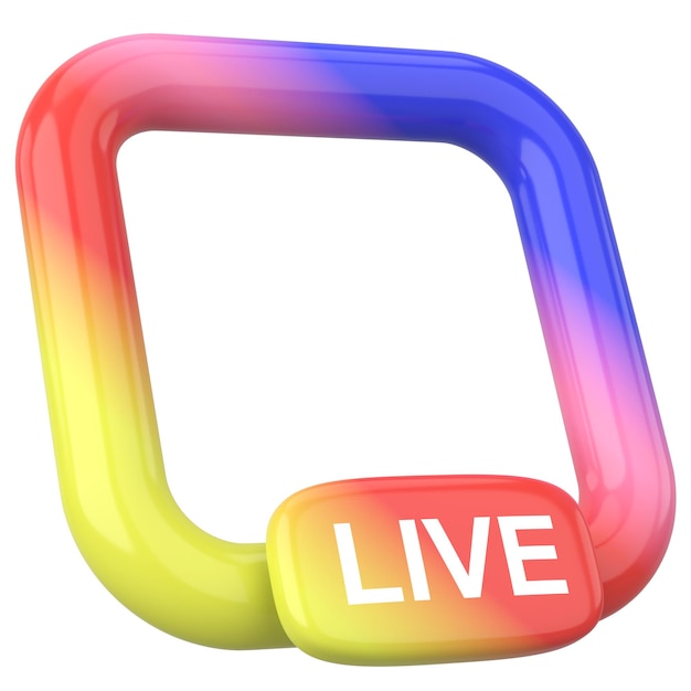 Live streaming frame 3D illustration