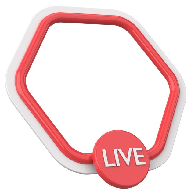 Live streaming frame 3D illustration