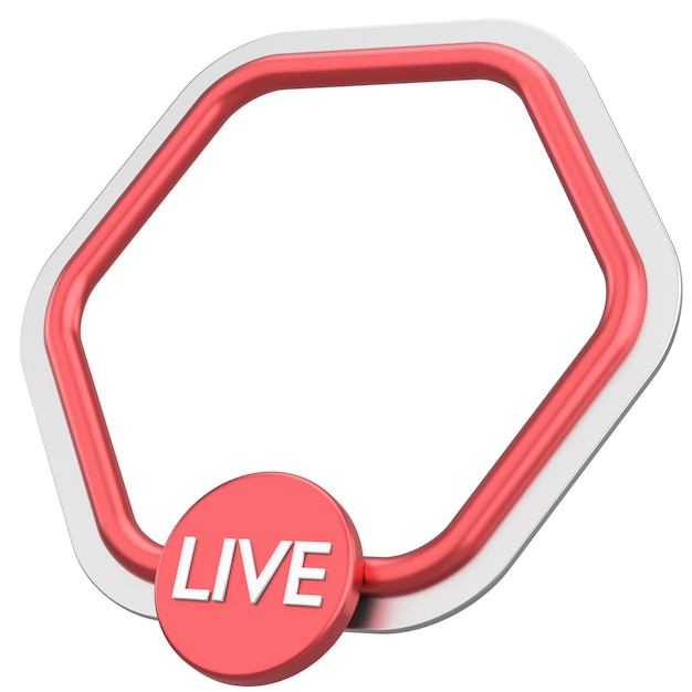 Live streaming frame 3D illustration