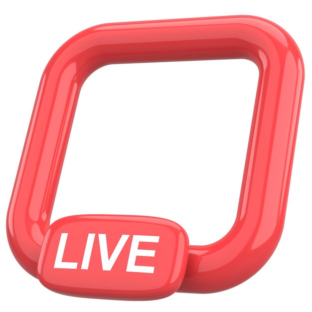 Photo live streaming frame 3d illustration