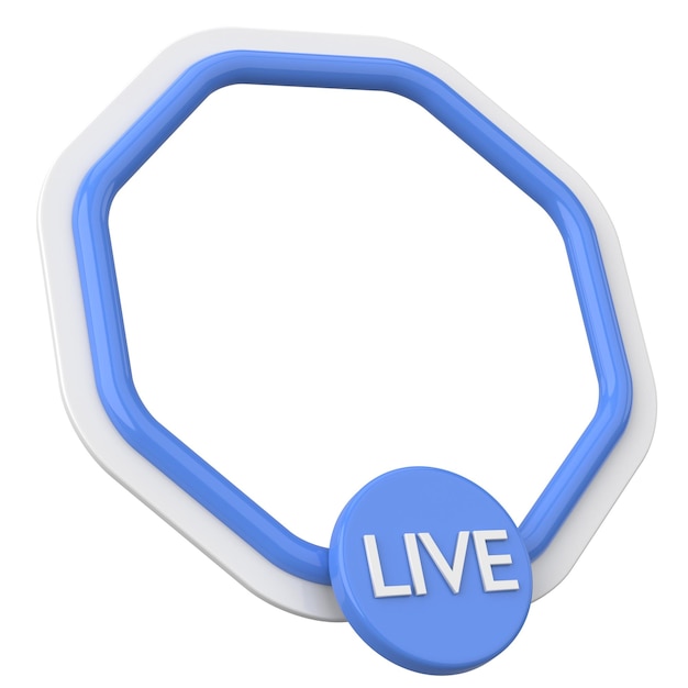 Live streaming frame 3D illustration