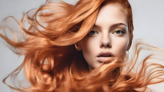 Lively Apricot Crush Hair on a White Background Exposure AwardWinning Photograph