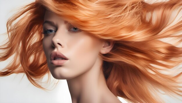 Lively Apricot Crush Hair on a White Background