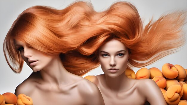 Lively Apricot Crush Hair on a White Background